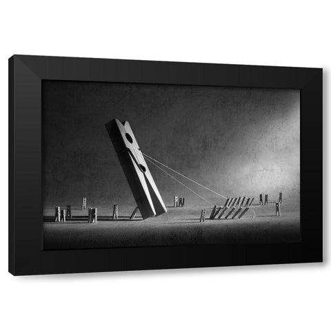 To Erect A Monument Black Modern Wood Framed Art Print by Ivanova, Victoria