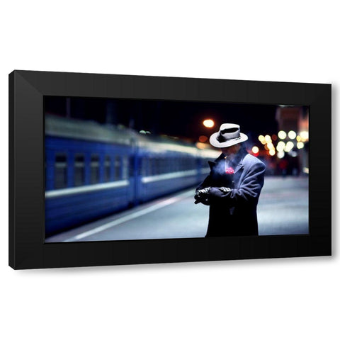 Noir Black Modern Wood Framed Art Print with Double Matting by Theodoroff, Cyrill