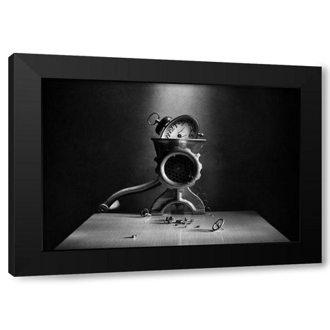 The End Of Time Black Modern Wood Framed Art Print by Ivanova, Victoria