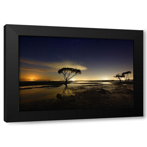 Moonrise Black Modern Wood Framed Art Print by Brackstone, Mel