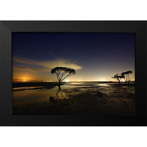 Moonrise Black Modern Wood Framed Art Print by Brackstone, Mel