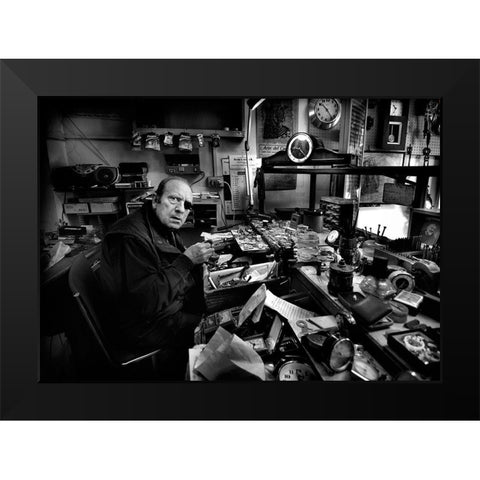 Watchmaker - Mr. Domenico. Black Modern Wood Framed Art Print by Grambone, Antonio