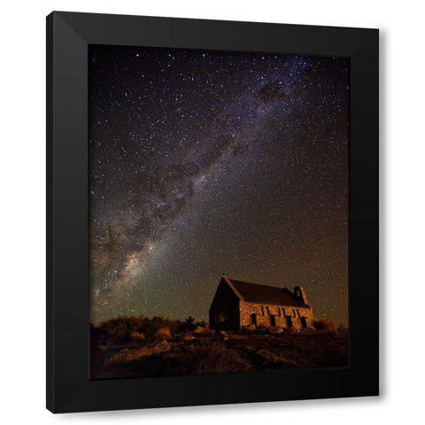 Church Of The Good Shepherd Black Modern Wood Framed Art Print by Zhang, Yan
