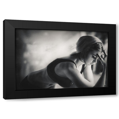 Xmas Particles Black Modern Wood Framed Art Print with Double Matting by Ivanov, Velizar