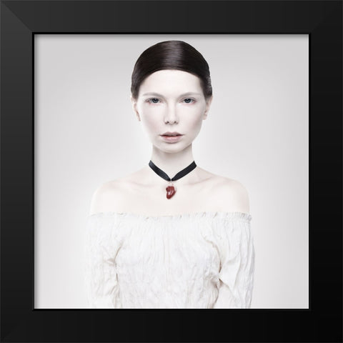 Heart Black Modern Wood Framed Art Print by Katiev, Vladimir