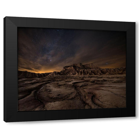 Night Wind Black Modern Wood Framed Art Print by Cia, Inigo