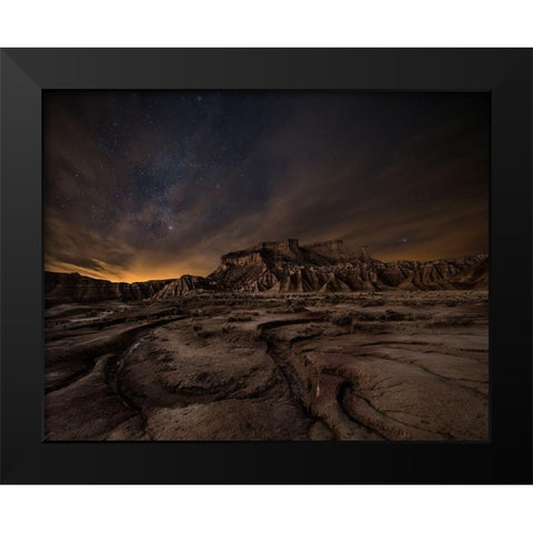 Night Wind Black Modern Wood Framed Art Print by Cia, Inigo