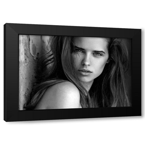 Katya Black Modern Wood Framed Art Print with Double Matting by Kasmasov, Valeriy