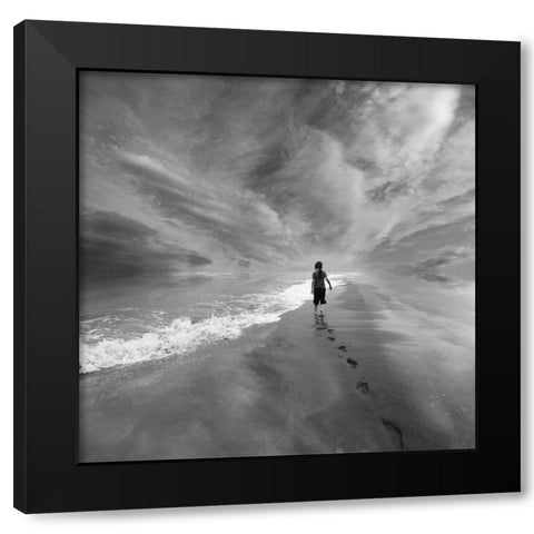 Limitless Black Modern Wood Framed Art Print by Barbu, Floriana