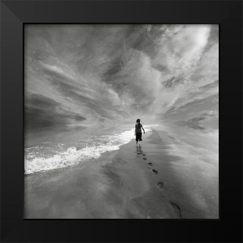 Limitless Black Modern Wood Framed Art Print by Barbu, Floriana