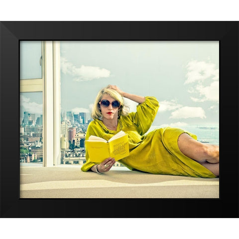 Oxygene Black Modern Wood Framed Art Print by Ambra