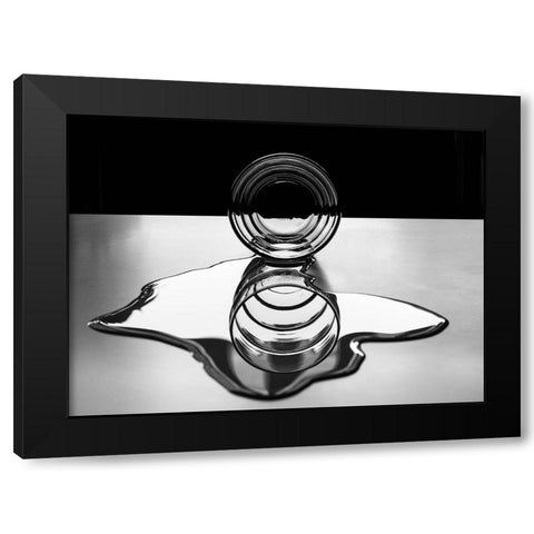 Circles Of Circles Black Modern Wood Framed Art Print by Toniolo, Giorgio