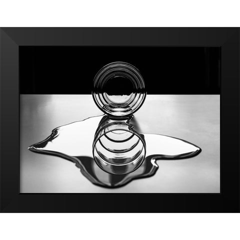 Circles Of Circles Black Modern Wood Framed Art Print by Toniolo, Giorgio