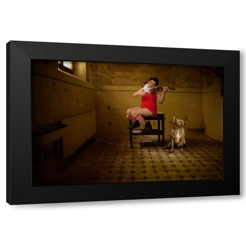 The Violinist Black Modern Wood Framed Art Print with Double Matting by von Diepenbroek, Christine
