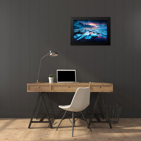 Badlands Iii Black Modern Wood Framed Art Print by Martin Castan, David