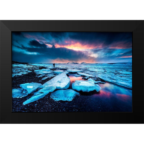 Badlands Iii Black Modern Wood Framed Art Print by Martin Castan, David