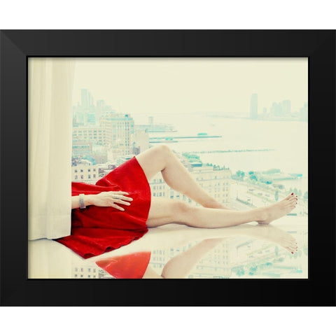 Lazy Afternoon Black Modern Wood Framed Art Print by Ambra