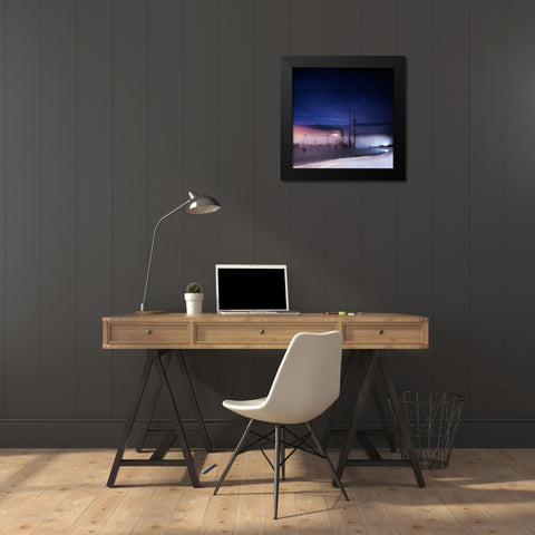 A Winter Night Black Modern Wood Framed Art Print by Yang, Shu-Guang