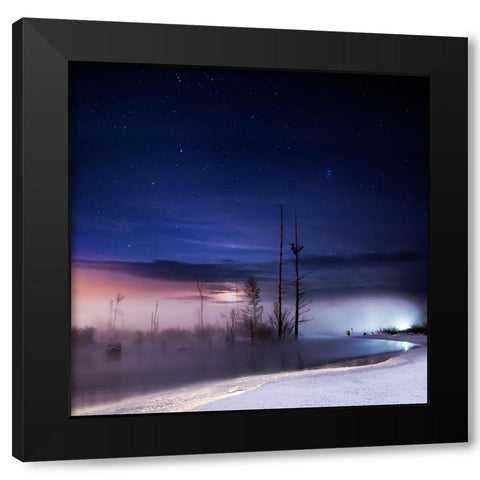 A Winter Night Black Modern Wood Framed Art Print by Yang, Shu-Guang