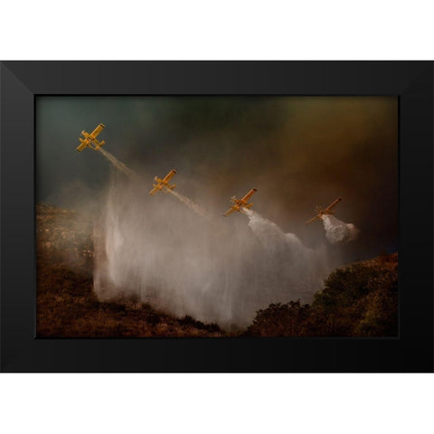 Cilento National Park - The Scene That Unfortunately Is Repeated Almost Every Year In Summer... Black Modern Wood Framed Art Print by Grambone, Antonio