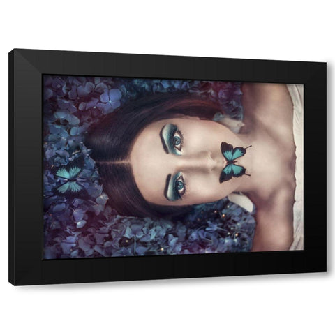 Moonlight Dance Black Modern Wood Framed Art Print with Double Matting by Glaskova, Antonia