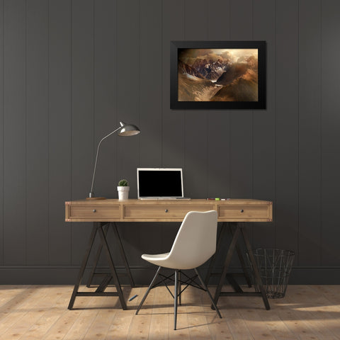 Mont Blanc Massiv Black Modern Wood Framed Art Print by Schumacher, Nicolas