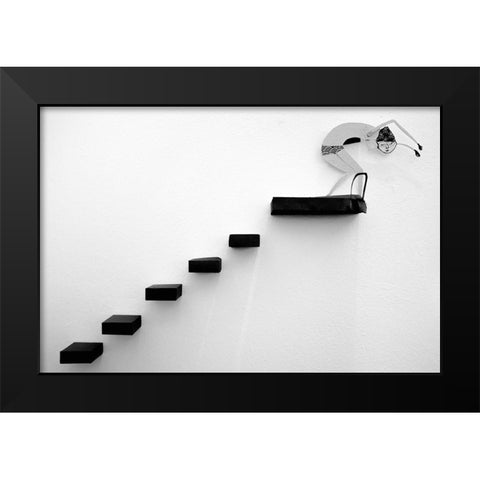 In The Swimming Pool Black Modern Wood Framed Art Print by Azevedo, Olavo