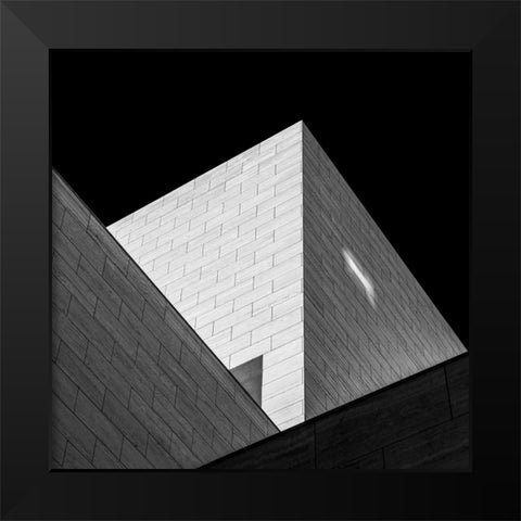 Triangles Black Modern Wood Framed Art Print by Ghesquiere, Hilde
