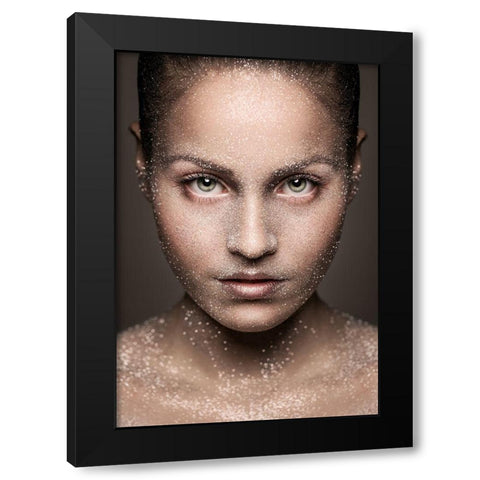 Stardust Black Modern Wood Framed Art Print with Double Matting by Petkov, Petko