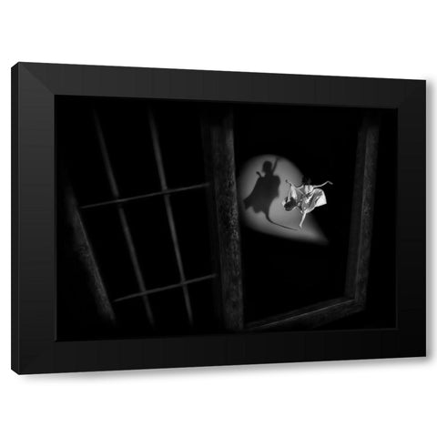 See My Shadow Black Modern Wood Framed Art Print with Double Matting by Ali Surachman, Aman
