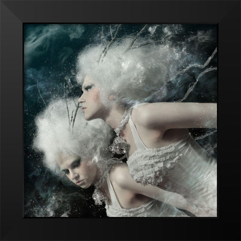 Spirits Of The Winter Field Black Modern Wood Framed Art Print by Murakami, Kiyo
