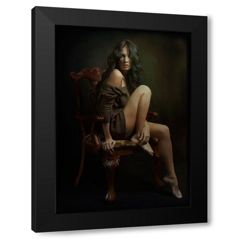 Portrait Of Helen Black Modern Wood Framed Art Print with Double Matting by Rise, Zachar