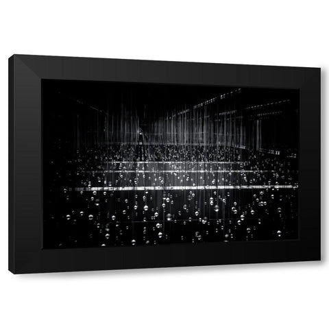 Frozen Rain Black Modern Wood Framed Art Print with Double Matting by Sing Goh, Soo