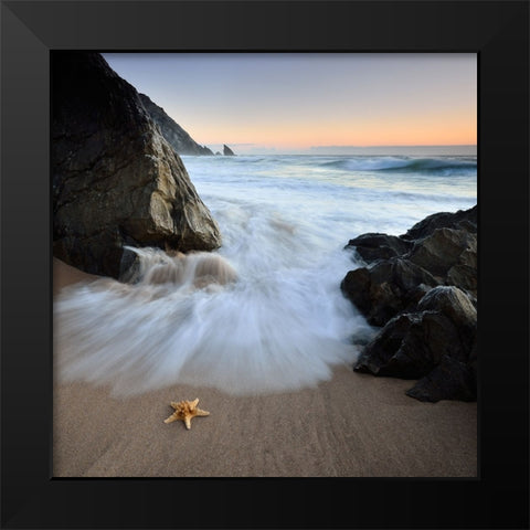 Summer Flux Black Modern Wood Framed Art Print by Dias, Paulo