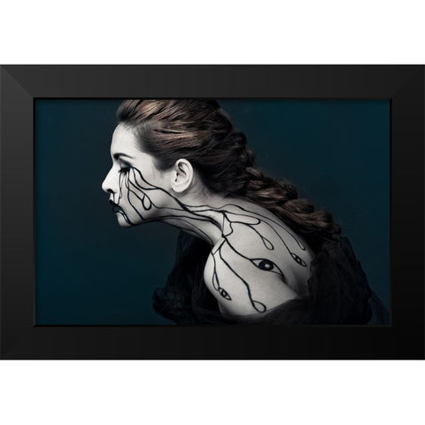 Eye To Eyes Black Modern Wood Framed Art Print by Yogasara, Yudhistira