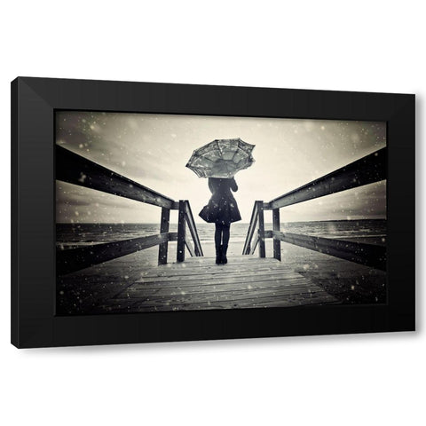 Awaiting Black Modern Wood Framed Art Print by Rozenzvig, Carmit