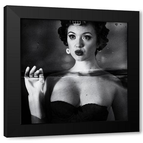 Not Drowning-Waving Black Modern Wood Framed Art Print by Brackstone, Mel