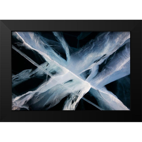 Deep Ice Black Modern Wood Framed Art Print by Narchuk, Andrey