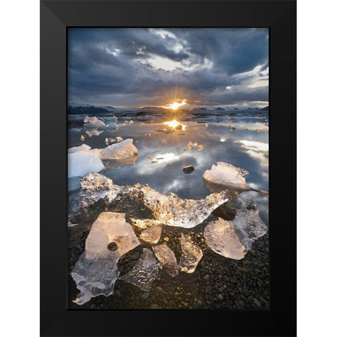 Transmission Black Modern Wood Framed Art Print by Wrobel, Karsten