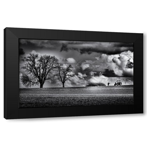 Old Man Look At My Life Black Modern Wood Framed Art Print by Hartlieb, Jurgen