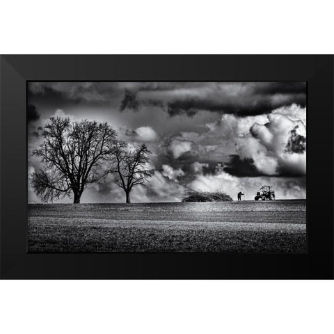 Old Man Look At My Life Black Modern Wood Framed Art Print by Hartlieb, Jurgen