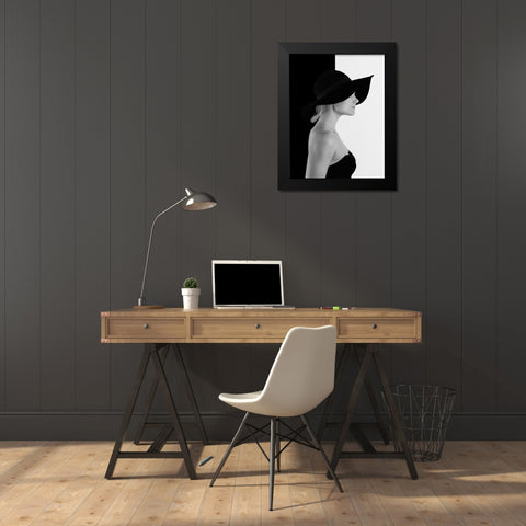 Black Black Modern Wood Framed Art Print by Mathiesen, Kent