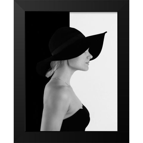 Black Black Modern Wood Framed Art Print by Mathiesen, Kent