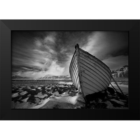 On Dry Land Black Modern Wood Framed Art Print by Ingibergsson, Bragi