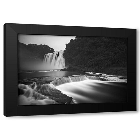 Huangguoshu Waterfalls Black Modern Wood Framed Art Print with Double Matting by Zhang, Yan