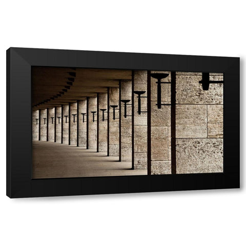 The Torches Black Modern Wood Framed Art Print by Lindbergh, Karl-Axel