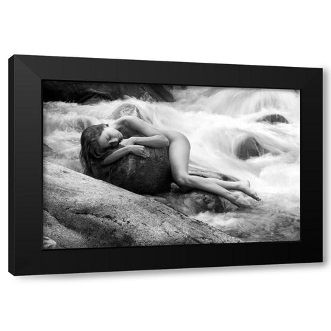 Whispering Of The River Black Modern Wood Framed Art Print with Double Matting by Birkhofer, Bruno