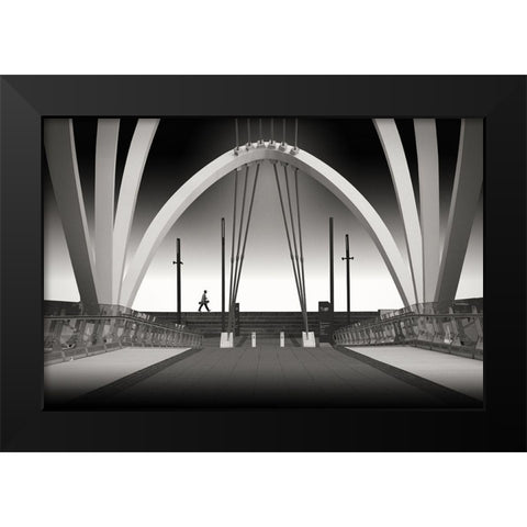 Seafarers Bridge Black Modern Wood Framed Art Print by Donoghue, Adrian