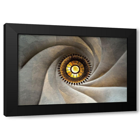 Torsional Black Modern Wood Framed Art Print with Double Matting by Koga, Hiroaki