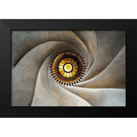 Torsional Black Modern Wood Framed Art Print by Koga, Hiroaki